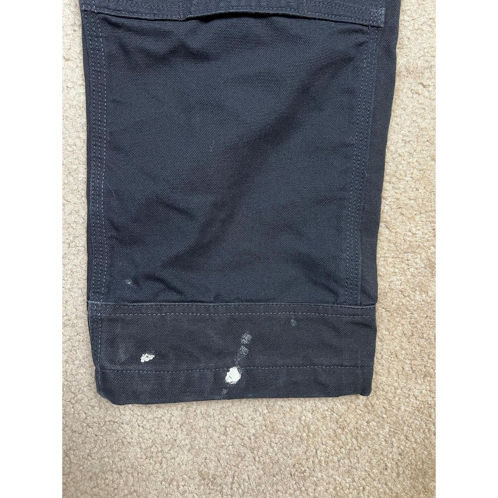 Carhartt Overalls Mens 34x36 Black Relaxed Fit Duck Canvas Bib Utility Workwear - Picture 3 of 16